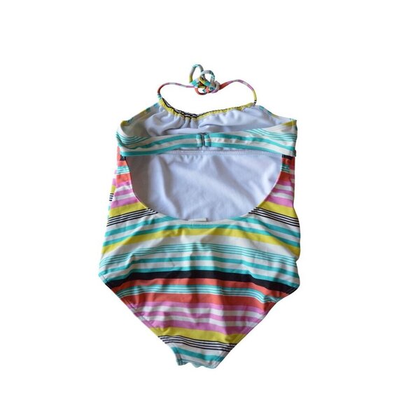 Roxy Girls Striped Open Back One Piece Swimsuit Size 16 - Picture 6 of 7